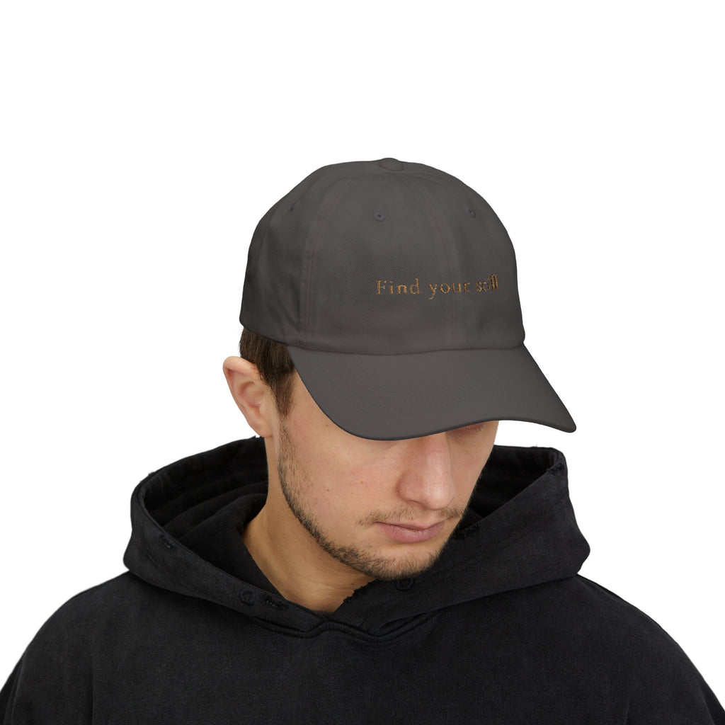 Find Your Still Dad Cap — Minimalist Embroidered White Baseball Hat