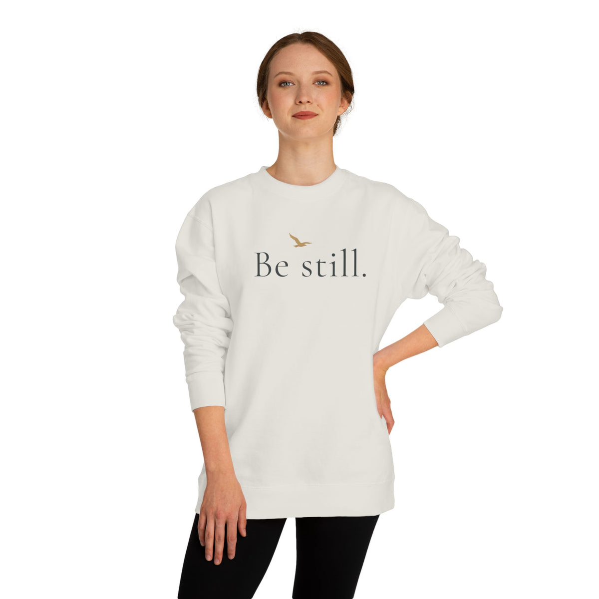 Be Still Unisex Crewneck Sweatshirt — Minimalist Inspirational Pullover